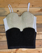 Cargar imagen en el visor de la galería, Bustier de Perlas Blancas y negras
