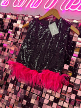 Cargar imagen en el visor de la galería, Pinky feathers crop top
