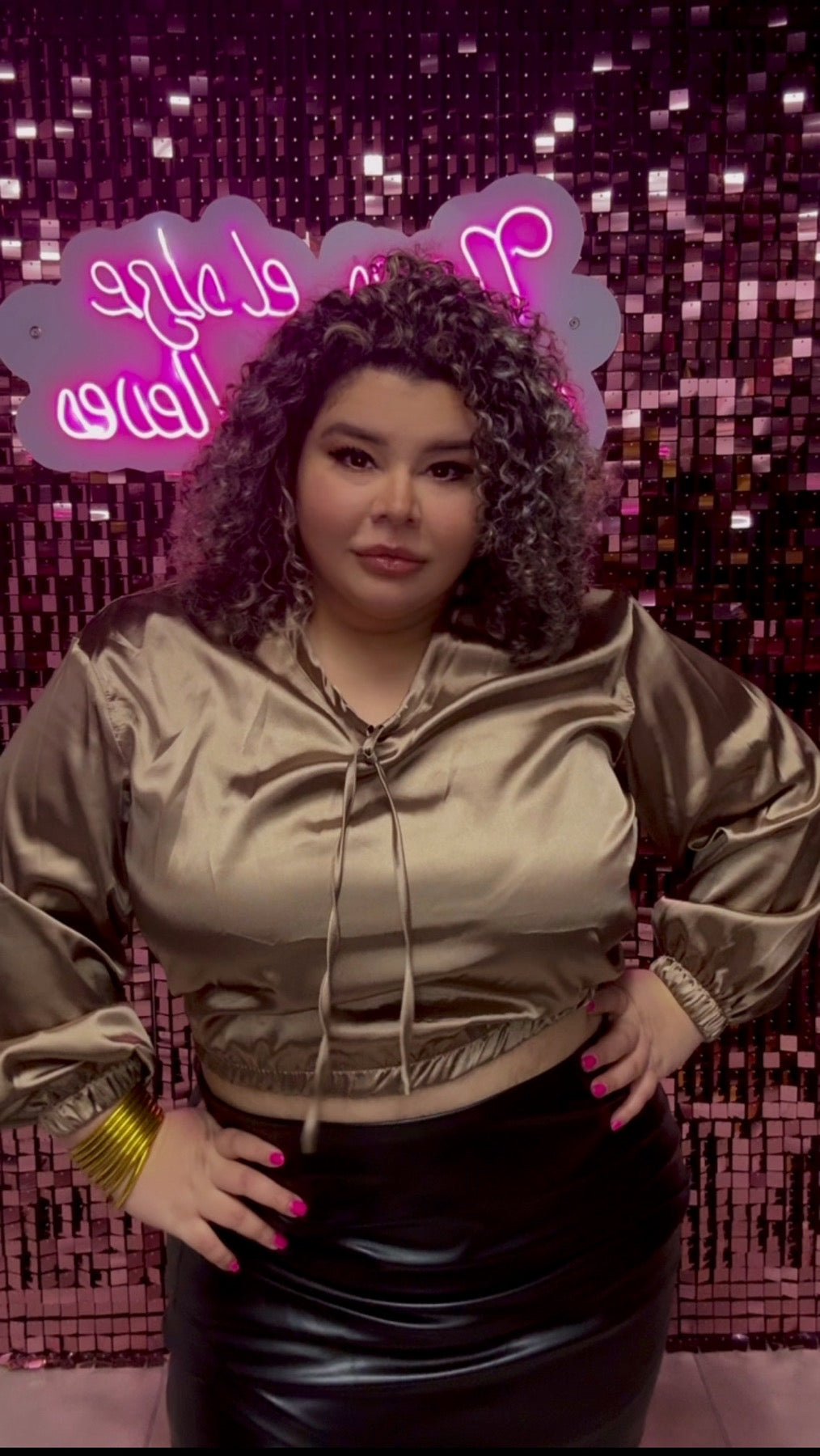 Champagne Satin Top