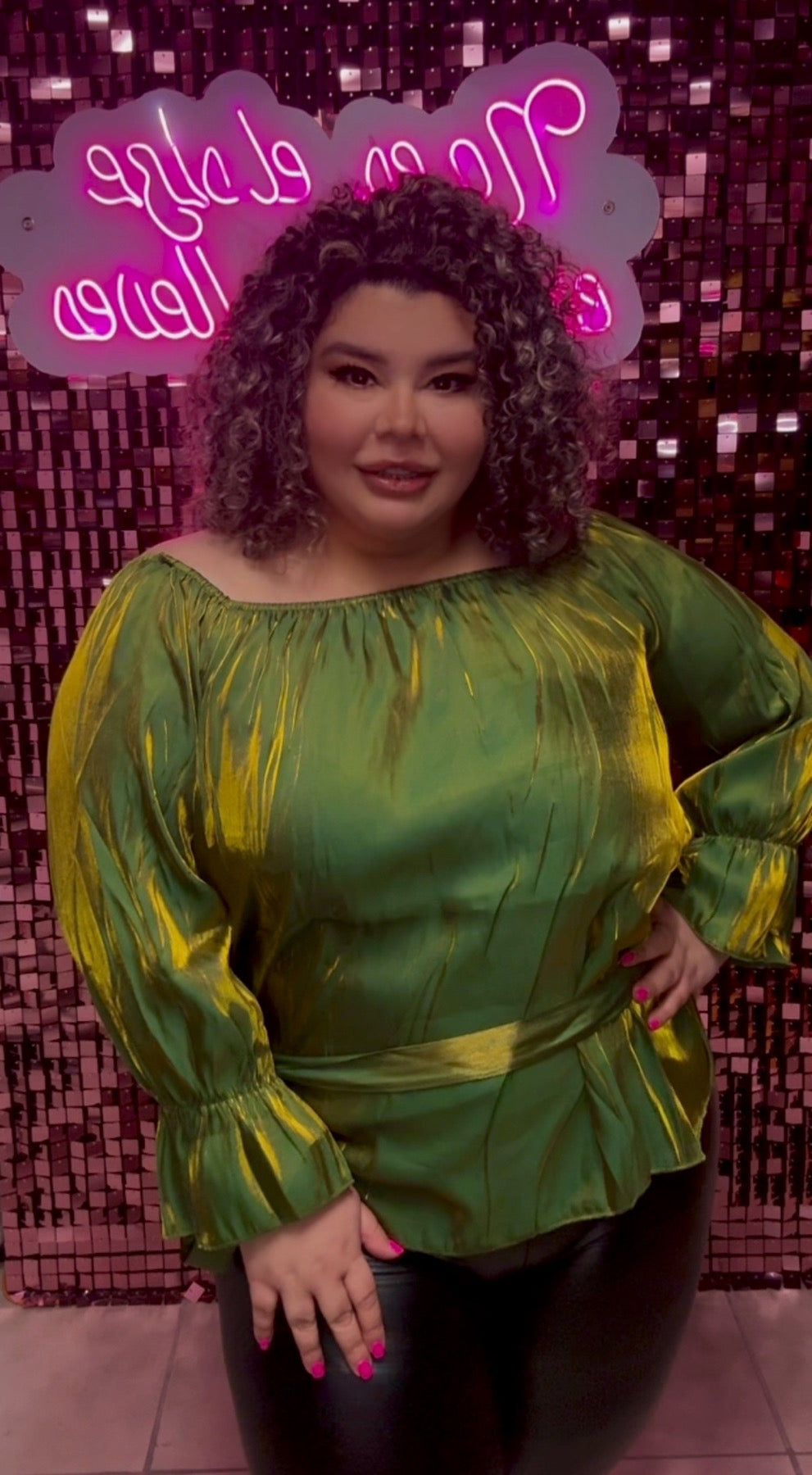 Gold/green Blouse